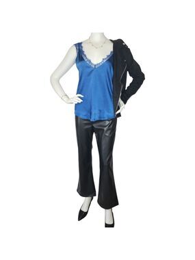 NWT Skies Are Blue XS Blue Lace Trim Cami | Quiet Luxury Layering Top